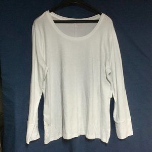 NEW-a.n.a. Women's Long Sleeve White Tee Shirt Size XXL (20-22)